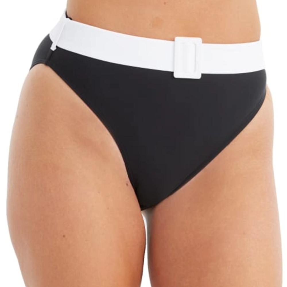NWT Pour Moi Freedom Belted High Cut Control Brief Bikini Bottom, Size 10